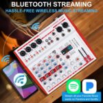 MW-6 6 Channel Professional DJ Audio Mixer, Portable Controller Mixer with DSP 99 Preset Effects for Live Streaming, Podcasting, Family Party (mw-6 white) - Image 6