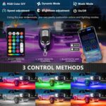 8Pods Segmented Metal RGB LED Rock Lights, Waterproof Aluminum Multi Color Neon Underglow Kit with APP RF Remote Control, 12V Fender Lights for Trucks Trailer Off Road ATV UTV SUV - Image 4