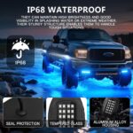 8Pods Segmented Metal RGB LED Rock Lights, Waterproof Aluminum Multi Color Neon Underglow Kit with APP RF Remote Control, 12V Fender Lights for Trucks Trailer Off Road ATV UTV SUV - Image 6