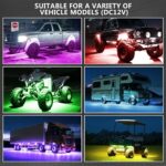 8Pods Segmented Metal RGB LED Rock Lights, Waterproof Aluminum Multi Color Neon Underglow Kit with APP RF Remote Control, 12V Fender Lights for Trucks Trailer Off Road ATV UTV SUV - Image 7