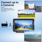 RV Backup Camera Wireless 7-inch for Furrion: Touchkey 4-Channel with Recording 1080P HD RV Rear View Camera Night Vision Waterproof Easy Install for Trailers, Boats, Fifth Wheels - Image 8