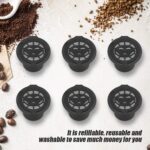 6Pcs Reusable K Cup Coffee Pod Filters, Plastic and Stainless Steel Coffee Capsule Filters Baskets Replacement, Coffee Pod Capsules for Home, Kitchen Use - Image 3