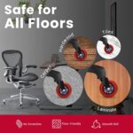 Upgraded Roller Blade Office Chair Wheels - 3 inch Ultra Smooth & Whisper Quiet Rolling Casters for Hardwood Floors & Carpet - Replacement Rubber Chair Casters - Heavy Duty - Set of 5 - Image 5