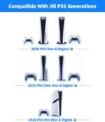 PS5 Wall Mount Aluminum Alloy Compatible with All PS5 Generations Holds Two Controllers Unimpeded Heat Dissipation Ps5 Accessories Universal for Living Room and Bedroom (Silver) - Image 3
