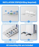 PS5 Wall Mount Aluminum Alloy Compatible with All PS5 Generations Holds Two Controllers Unimpeded Heat Dissipation Ps5 Accessories Universal for Living Room and Bedroom (Silver) - Image 7
