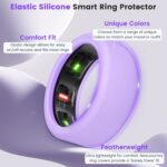 NewJourney Compatible with UltraHuman Ring Cover, Oura Ring Gen 4/3 Cover | 8 Pack Elastic Silicone Protector for Workouts (M, Violet/Grape/Raisin/BeanPink/LightBlue/Green/Grey/Black) - Image 3