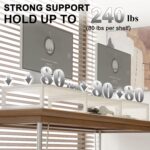 TEAMIX 3 Shelf Long Monitor Stand Riser with Metal Leg, Adjustable Stand for Desk Dual Triple Monitor Stand for 2/3 Screens/PCs/Printers/Laptops Desk Organizer for Home Office (White, 46 inch) - Image 3