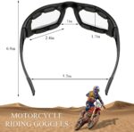 Motorcycle Riding Goggles, Cycling Sunglasses with Soft Pad, Windproof Cycling Goggles, Motorcycle Accessories (White) - Image 3
