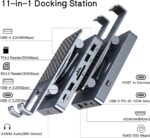 Versatile USB C Docking Station for iPad, 11-in-1 with SD TF 4.0 Reader, 4K@60Hz HDMI, RJ45, Audio, USB A, USB C, Rotatable Dock, for Tablet, Steam Deck, ROG Ally, Legion Go, Msi Claw, Samsung, etc - Image 3