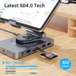 Versatile USB C Docking Station for iPad, 11-in-1 with SD TF 4.0 Reader, 4K@60Hz HDMI, RJ45, Audio, USB A, USB C, Rotatable Dock, for Tablet, Steam Deck, ROG Ally, Legion Go, Msi Claw, Samsung, etc - Image 5