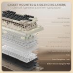 K75 Lite Wireless Mechanical Keyboard, 75% Gasket Mount RGB Gaming Keyboard w/ 3-Mode Knob BT 5.0/2.4G/USB-C Wired, Hot Swappable, 5-Layer Padding & Creamy Linear Switches, Compact 82 Keys - Image 7