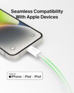 Belkin USB C Cable w/Lightning Connector, 6.6ft - Soft, Flexible Fast-Charging Cable, Lightning Charger Cord for iPhone 14 & Earlier Series, iPad 9th Gen, Airpods & More - White - Image 3