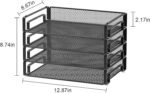 Samstar 4 Pack Stackable Letter Paper Tray, Desk File Organizer Paper Sorter for Letter/A4 Size Folders Documents, Mesh Made - Image 4