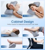 Cervical Neck Pillows for Pain Relief Sleeping, High-Density Memory Foam Pillow Neck for Bolster Support and Shoulder Relaxer, Decompression Devices Orthopedic Roll Pillow for Bed Office - Image 5