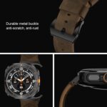Vintage Leather Band Compatible with Samsung Galaxy Watch Ultra Band 47mm (2024), 24mm Wide Crazy Horse Leather Strap for Men Galaxy Watch Ultra Retro Brown - Image 4