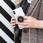 3pcs Self-Adhesive Replacement Cellphone Decorative Patch Compatible with Socket Grip, Stick Patches for Phone Sockets Swappable Top - Pink Black White Heart - Image 6