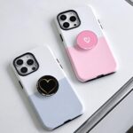 3pcs Self-Adhesive Replacement Cellphone Decorative Patch Compatible with Socket Grip, Stick Patches for Phone Sockets Swappable Top - Pink Black White Heart - Image 7