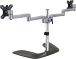 StarTech.com Dual Monitor Stand - Ergonomic Desktop Monitor Stand for up to 32" VESA Displays - Free-Standing Articulating Universal Computer Monitor Mount - Adjustable Height - Silver (ARMDUALSS) - Image 3