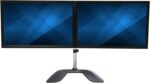 StarTech.com Dual Monitor Stand - Ergonomic Desktop Monitor Stand for up to 32" VESA Displays - Free-Standing Articulating Universal Computer Monitor Mount - Adjustable Height - Silver (ARMDUALSS) - Image 4