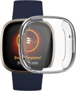 6 Packs Case Compatible with Fitbit Sense/Fitbit Versa 3 Screen Protector, NAHAI All Around Ultra Thin Plated Bumper Shell Scratch-Resist Cover for Fitbit Sense/Versa 3 Smartwatch - Image 3