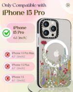 for iPhone 15 Pro Case for Women - Girls Kawaii Design Compatible with Magsafe Magnetic Ring Holder Stand Flowers Plants Phone Covers Aesthetic Girly TPU Funda for 15 Pro - Image 3