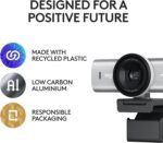 Logitech MX Brio, Multiple Resolutions, Dual Noise Reducing Mics, Show Mode, USB-C, Webcam Cover, Works with Microsoft Teams, Zoom, Google Meet - Pale Grey, - Image 7