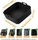 Square Air Fryer Silicone Liners For Ninja AF180 AF181 AF140 AF141 Reusable Non-Stick Basket Silicone Mold for Philips HD9270 Baking Airfryer Accessories - Image 3