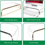 AMT 2 Pack Acrylic Laptop Monitor Stand & Computer Riser with Cat Keyboard Protector, Space-Saving Design, Extra Storage, Clear Shelf - Ideal for Monitors, Laptops, Printers, Desktop Decor - Image 5