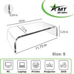 AMT 2 Pack Acrylic Laptop Monitor Stand & Computer Riser with Cat Keyboard Protector, Space-Saving Design, Extra Storage, Clear Shelf - Ideal for Monitors, Laptops, Printers, Desktop Decor - Image 6