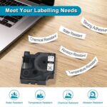 10 Pack Compatible for Dymo Rhino Pro IND Vinyl Label Tape 18445 3/4" 19mm Black on White Label for Rhino and 3M Label Maker Tape - Image 6