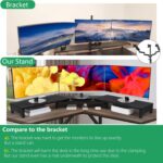 Nnewvante Monitor Stand Riser, 60 inch Large Bamboo Dual Monitor Stand for Desk, 3 Shelves Desktop Screen Riser with Adjustable Length Angle for Computer Laptop PC,Black - Image 5