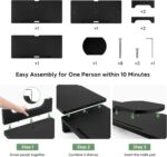 Nnewvante Monitor Stand Riser, 60 inch Large Bamboo Dual Monitor Stand for Desk, 3 Shelves Desktop Screen Riser with Adjustable Length Angle for Computer Laptop PC,Black - Image 7