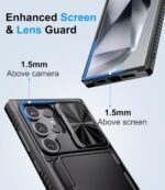 for Samsung Galaxy S24 Ultra Case Wallet, Built-in Card Holder (4-5 Cards) & Slide Camera Cover & Kickstand, Military Grade Protection, Rugged Silicone Case for Galaxy S24 Ultra 2024 Only, Black - Image 8