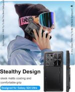 for Samsung Galaxy S24 Ultra Case Wallet, Built-in Card Holder (4-5 Cards) & Slide Camera Cover & Kickstand, Military Grade Protection, Rugged Silicone Case for Galaxy S24 Ultra 2024 Only, Black - Image 9