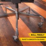 Office Chair Caster Wheels Replacement Set - 3" Heavy Duty Desk Chair Rollers for Hardwood Floors - 650 lbs Load Capacity, 5 Pack (Silver/Clear Wheel) - Image 7