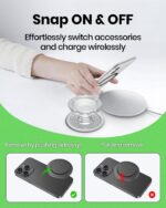 OnTheGrip Compatible with Magsafe Magnetic Authentic Translucent Color Design Collapsible Mobile Phone Grip Stand Holder for Smartphone Tablet Cell Phone Accessory (Transparent) - Image 8