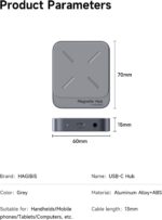 Hagibis Magnetic USB C Hub with Magsafe for iPhone 16 15 Pro Max, 6 in 1 Type-C Docking Station SD4.0 Micro SD4.0 Card Solt 100W PD 10Gbps USB-C AUX for MacBook Pro Air, iPad Pro (TC100S) - Image 7