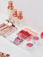 SMARTAKE 7-Piece Drawer Organizer with Non-Slip Silicone Pads, 4-Size Desk Drawer Organizer Trays Storage Tray for Makeup, Jewelries, Utensils in Bedroom Dresser, Office and Kitchen (Clear) - Image 4