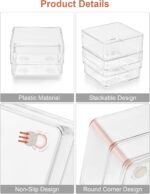 SMARTAKE 7-Piece Drawer Organizer with Non-Slip Silicone Pads, 4-Size Desk Drawer Organizer Trays Storage Tray for Makeup, Jewelries, Utensils in Bedroom Dresser, Office and Kitchen (Clear) - Image 5