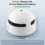 6-Pack Smart Smoke Detector with 10-Year Battery(Replaceable),Wi-Fi Smoke Detector with Smart Life App Notifications,Mini Size Fire Alarm for Home,RV,Easy Install - Image 3