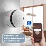 6-Pack Smart Smoke Detector with 10-Year Battery(Replaceable),Wi-Fi Smoke Detector with Smart Life App Notifications,Mini Size Fire Alarm for Home,RV,Easy Install - Image 5