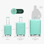 Traveler's Choice Pagosa Indestructible Hardshell Expandable Spinner Luggage, Mint, Carry-on - Image 7