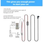 Dash Cam Hardwire Kit Micro USB Hard Wire Kit with 12V-24V to 5V Car Dash Camera Power Cord,24 Hours Surveillance Low Voltage Protection 4 Fuse Tap Cable 13FT - Image 4
