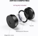 Ultra Magnetic Air Tag Holder | Sealed from Water | Shatterproof | Minimalist Design | Compatible with Apple AirTag, Extra 3M Tape for Optional Mounting, Air Tag Magnetic Case for Car, Truck - Black - Image 4