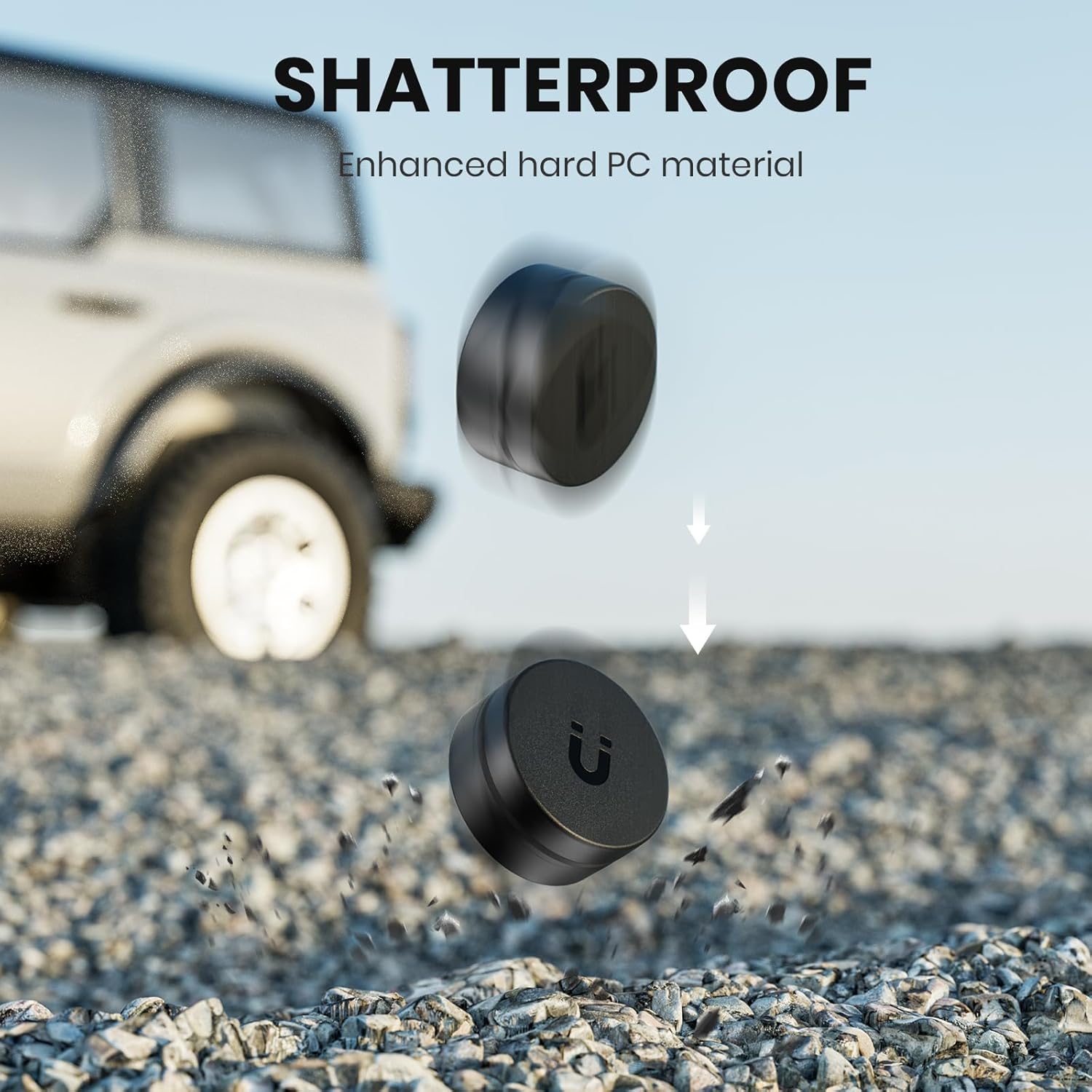 Ultra Magnetic Air Tag Holder | Sealed from Water | Shatterproof | Minimalist Design | Compatible with Apple AirTag, Extra 3M Tape for Optional Mounting, Air Tag Magnetic Case for Car, Truck - Black - Image 6