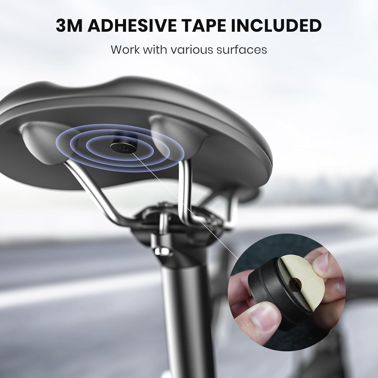 Ultra Magnetic Air Tag Holder | Sealed from Water | Shatterproof | Minimalist Design | Compatible with Apple AirTag, Extra 3M Tape for Optional Mounting, Air Tag Magnetic Case for Car, Truck - Black - Image 9