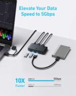 Anker USB 3.0 Switch, Easy One-Click Device Switching for 2 Laptops or Desktops, 3 USB-A Ports, 5Gbps Data Transfer, Compatible with Windows, macOS, Linux - Image 4