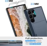 for Samsung Galaxy S25 Ultra Wallet Case with Card Holder, 2X Screen Protector Dual Layer Heavy Duty Protective Hidden Card Slot Slim Case for Galaxy S25 Ultra 6.9" 2025 (Blue) - Image 6