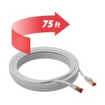 Ultra Clarity Cables Cat 8 Ethernet Cable 75 FT, High Speed 40 Gbps 2000Mhz Internet LAN Cable with Gold Plated RJ45 Connector, Weatherproof Ethernet Cord for Router, PC, PS5, Xbox - White - Image 8
