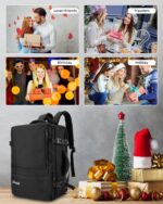 Large Travel Backpack for Men Women, 40L Carry On Backpack Flight Approved, 17.3 Inch Laptop Backpack, TSA Water Resistant Business Weekender Luggage Personal Item Bag - Image 7